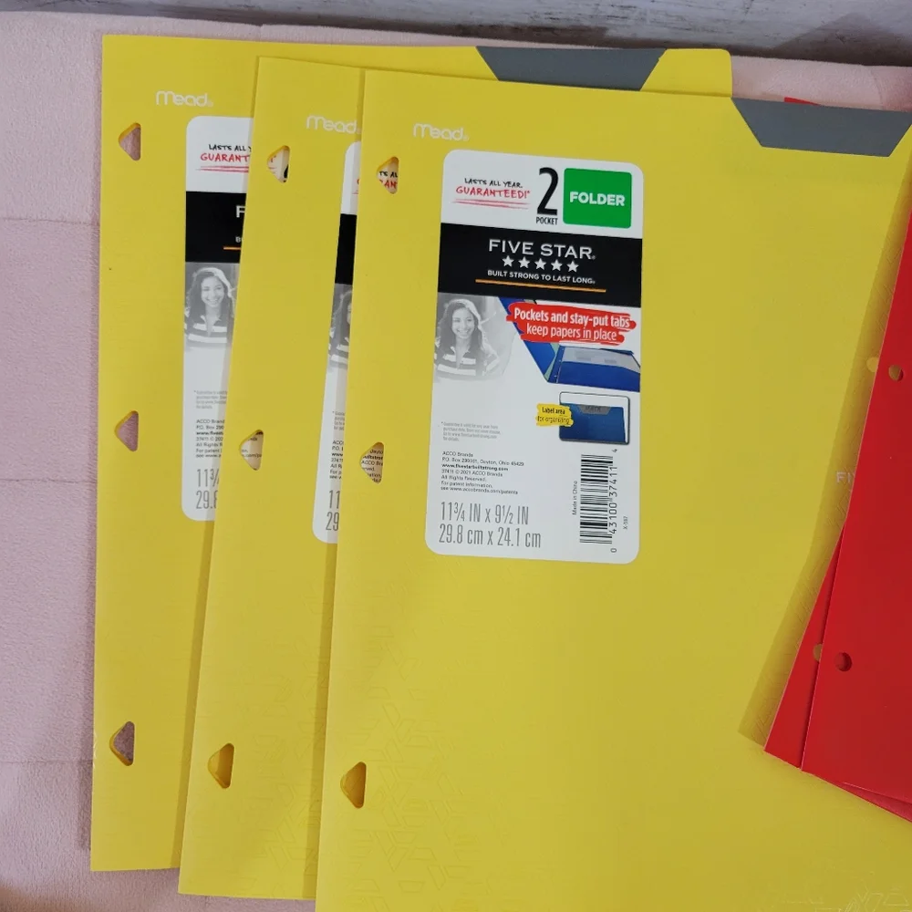 (12) 2 Pocket Portfolio‎ Plastic Folders Bundle of 12 (3 Five Star, 9 Up & Up)